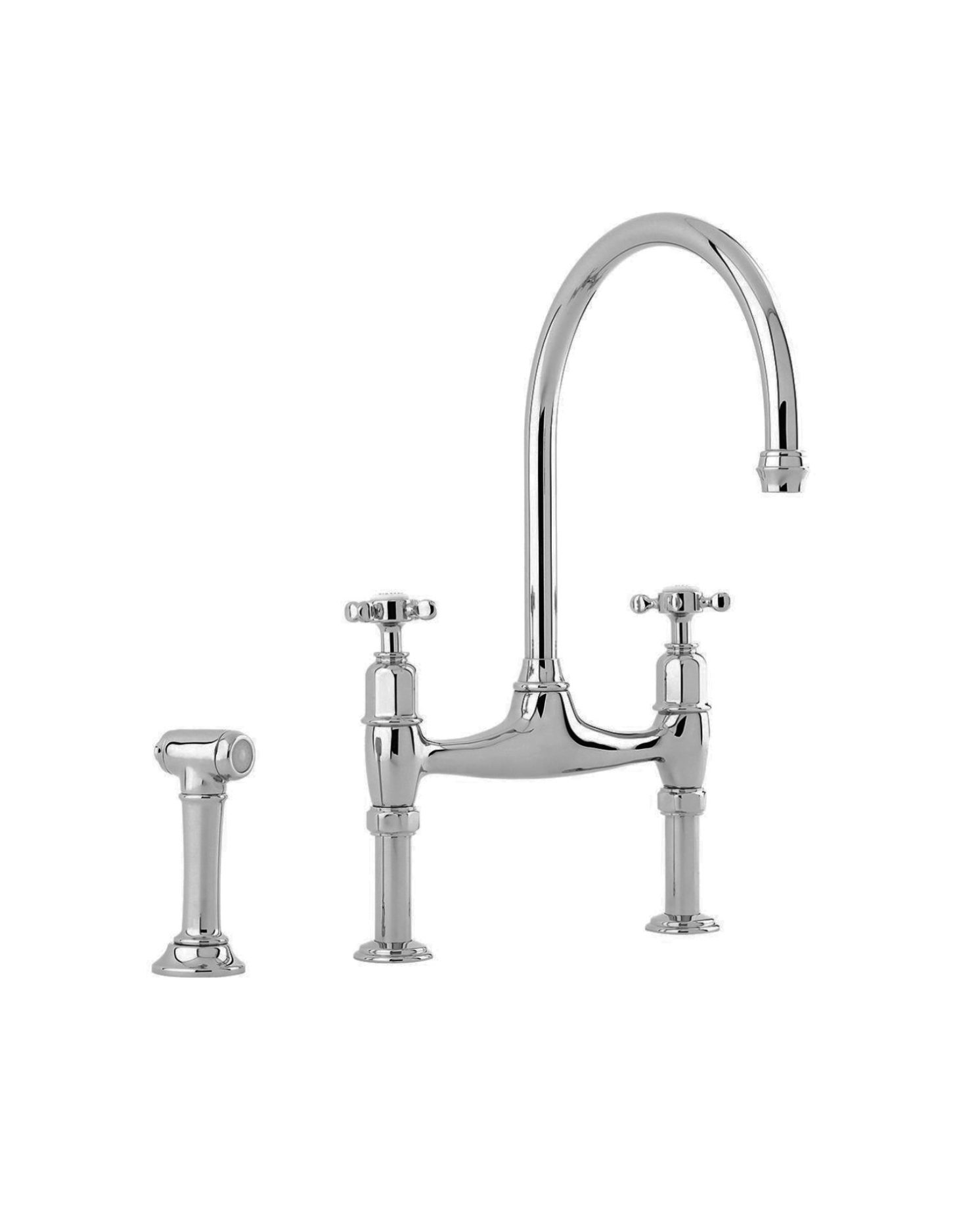 Klassische luxusarmatur für die Küche in Chrom Nickel Silber